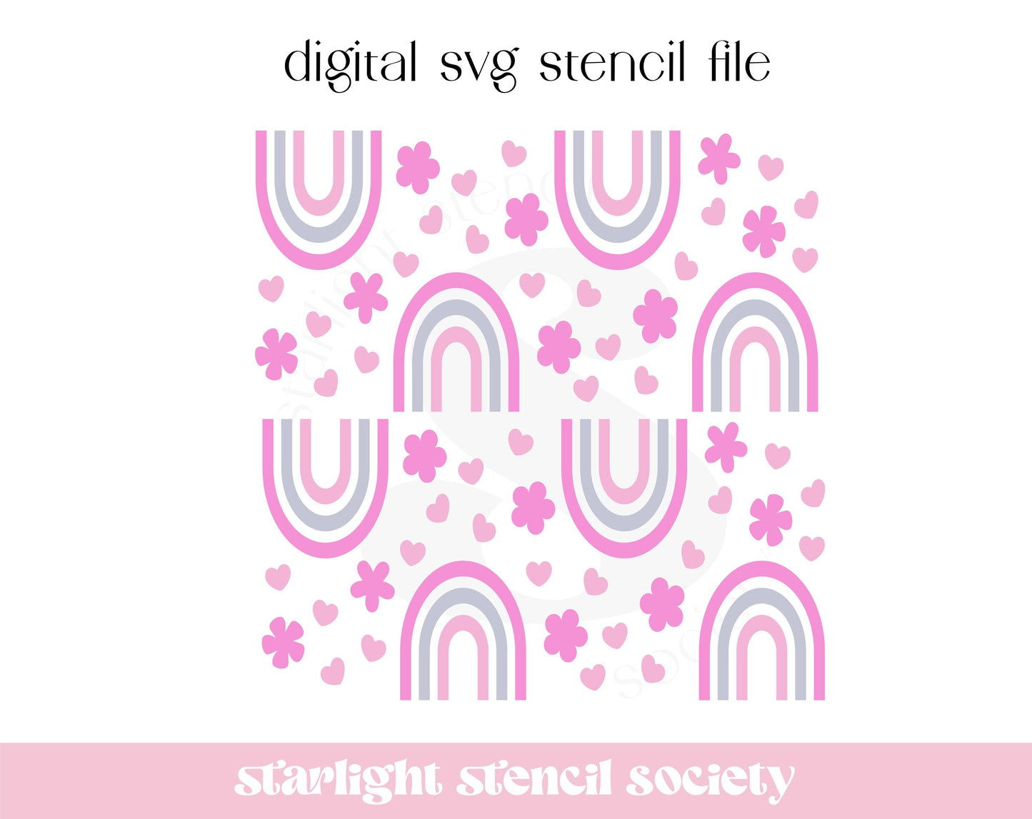 Rainbow Flowers 3 part SVG File