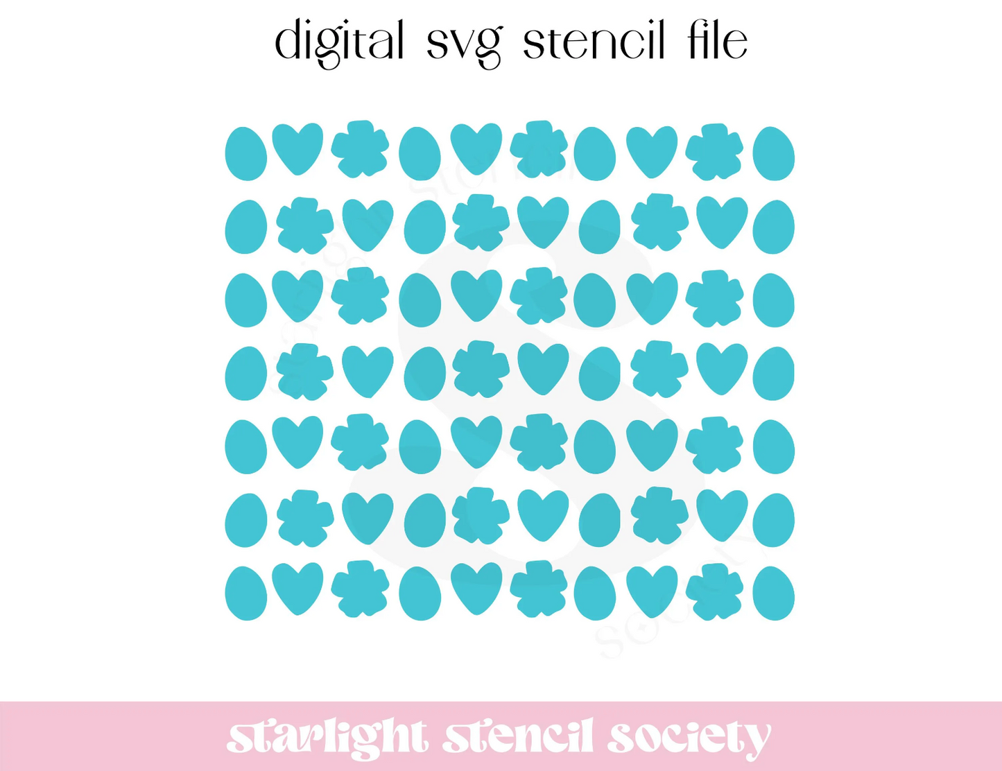 Floral Egg Rows SVG File