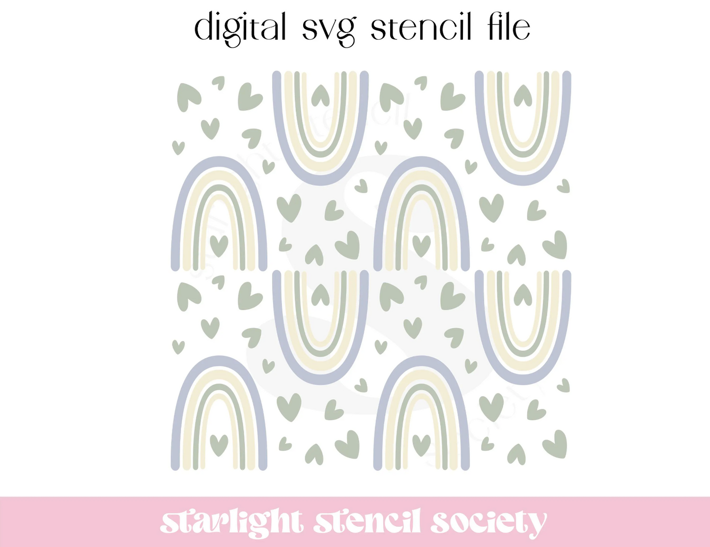 Heart Rainbow 3 part SVG File