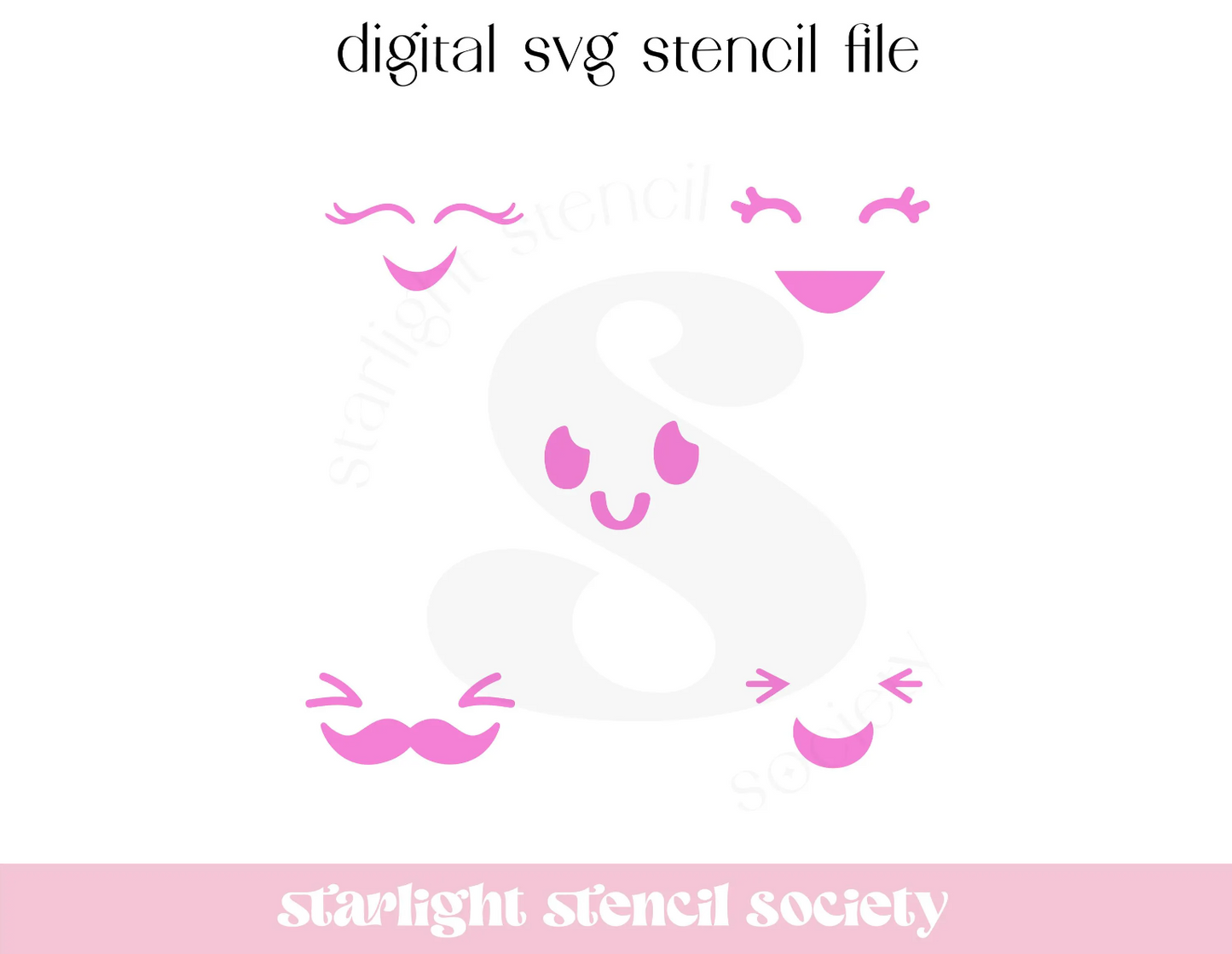 Kawaii Faces SVG File