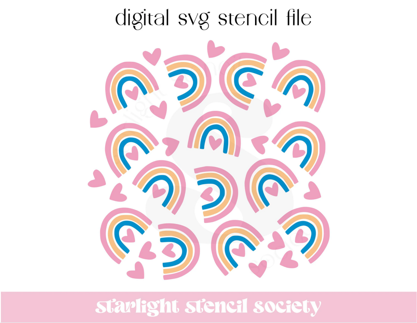 Rainbow Love 3 part SVG File