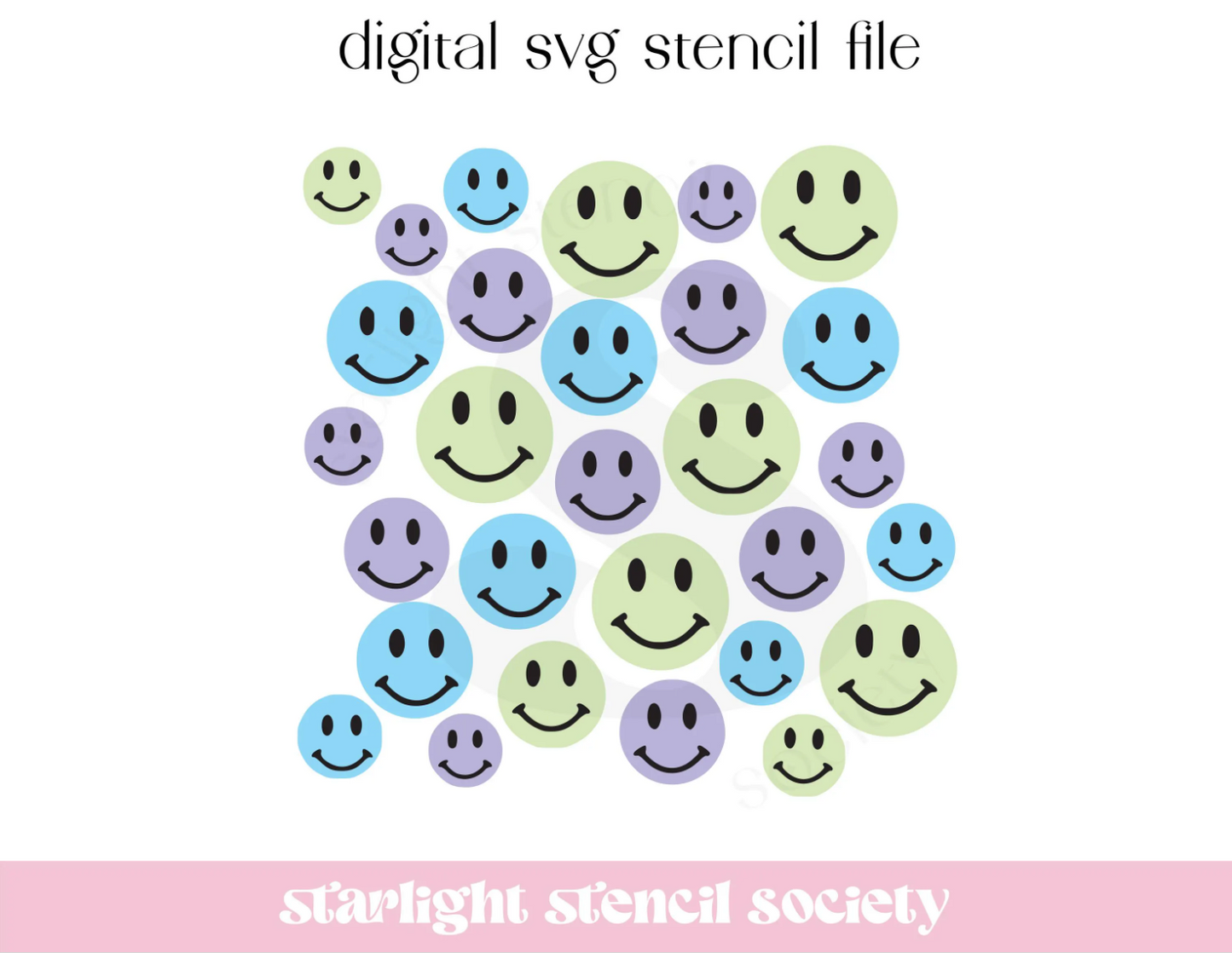 Smiley Faces 4 part SVG File
