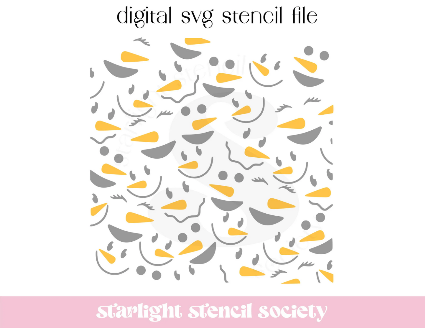 Snowman Faces 2 part SVG File