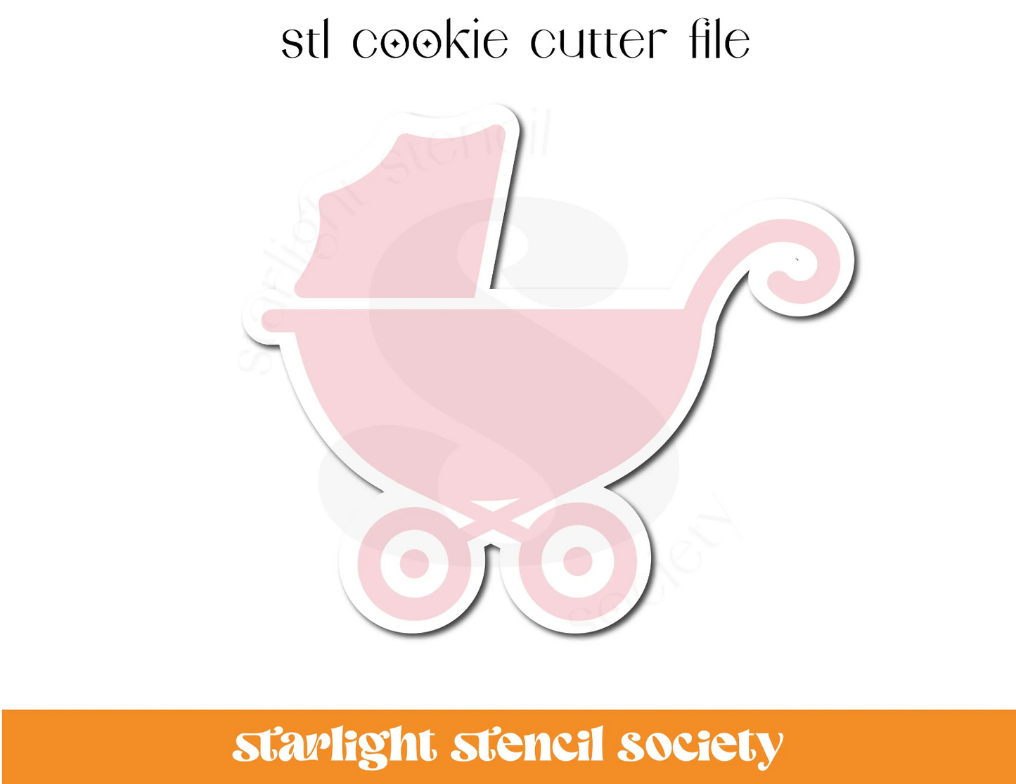 Baby Stroller STL Cookie Cutter File
