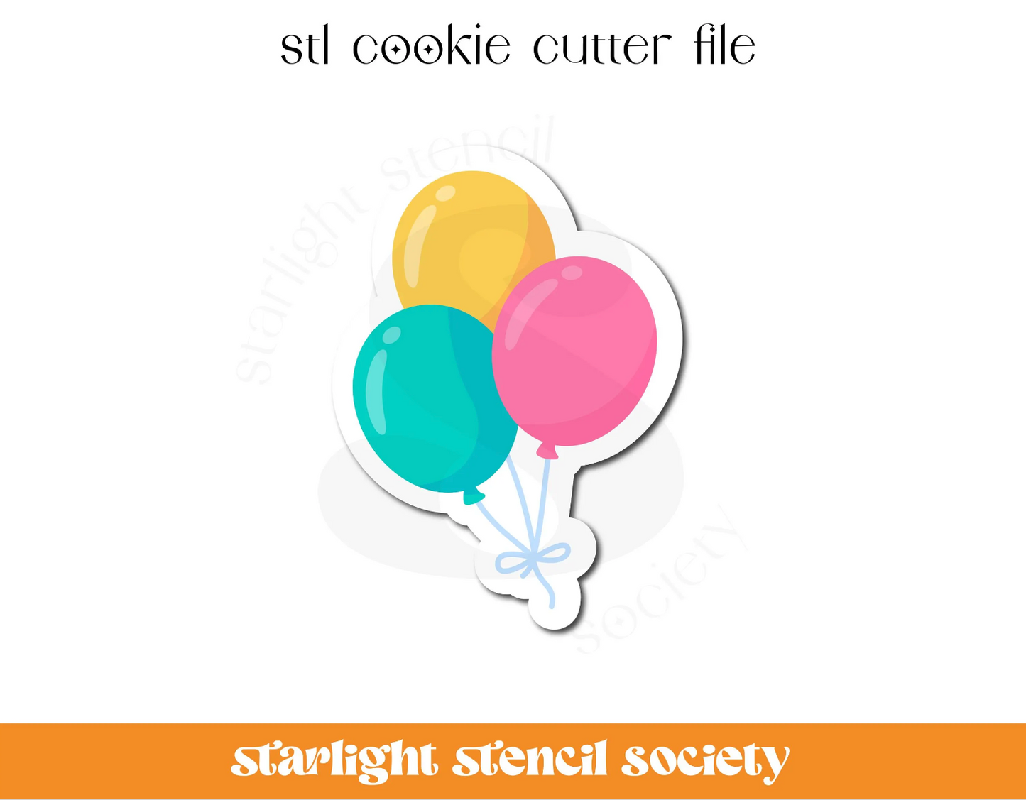 Birthday Balloons STL Cookie Cutter File