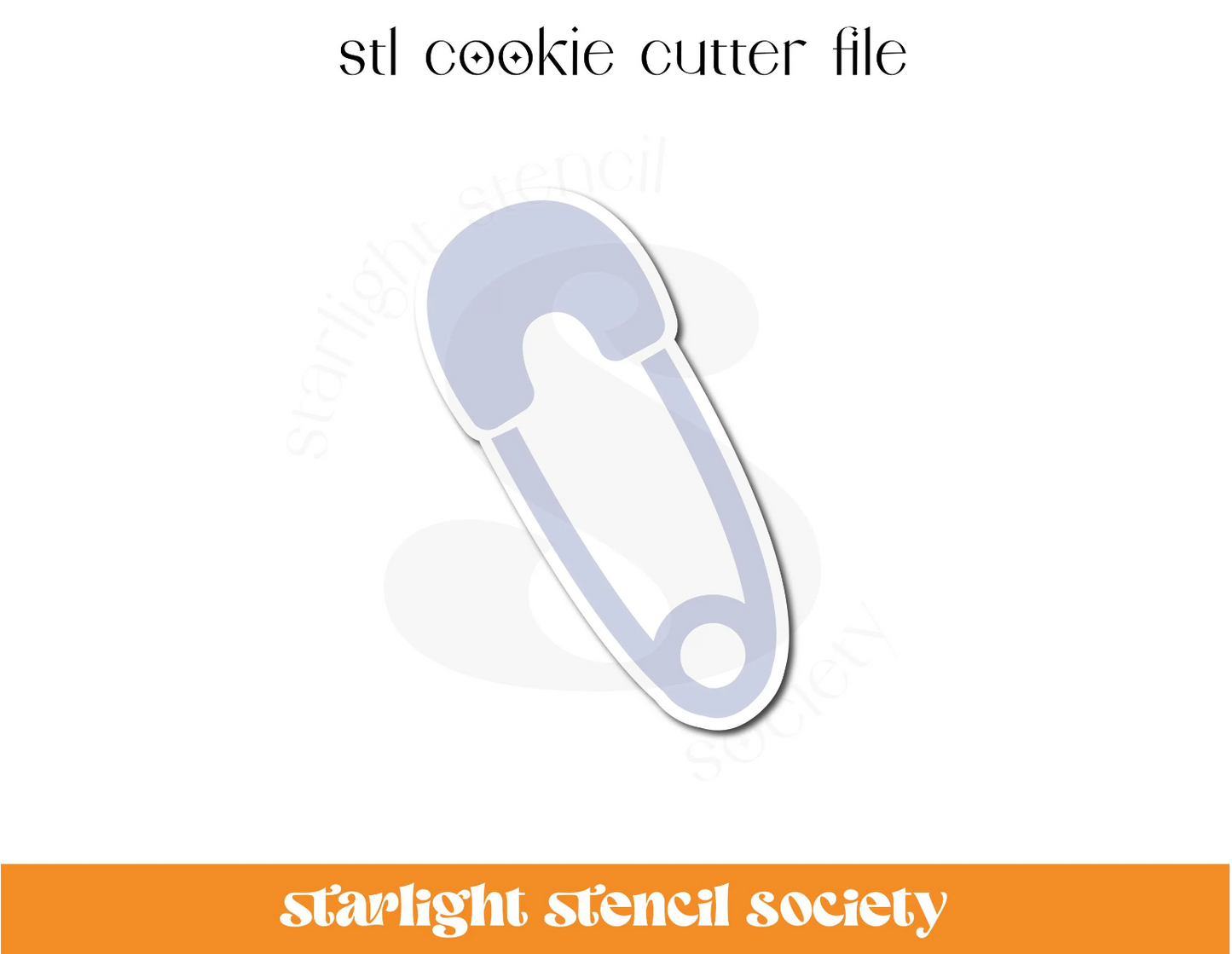 Baby Safety Pin STL Cookie Cutter File