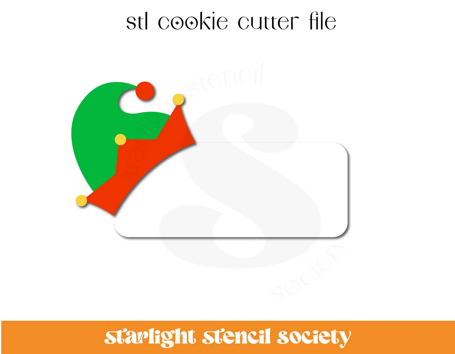 Elf Hat Plaque STL Cookie Cutter File