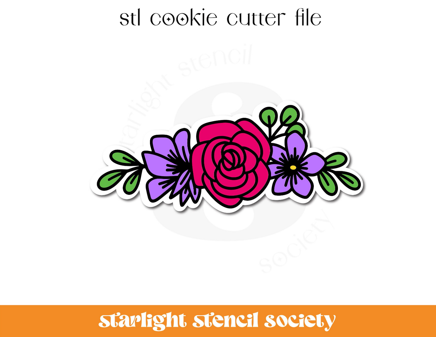 Floral Bouquet 2 STL Cookie Cutter File