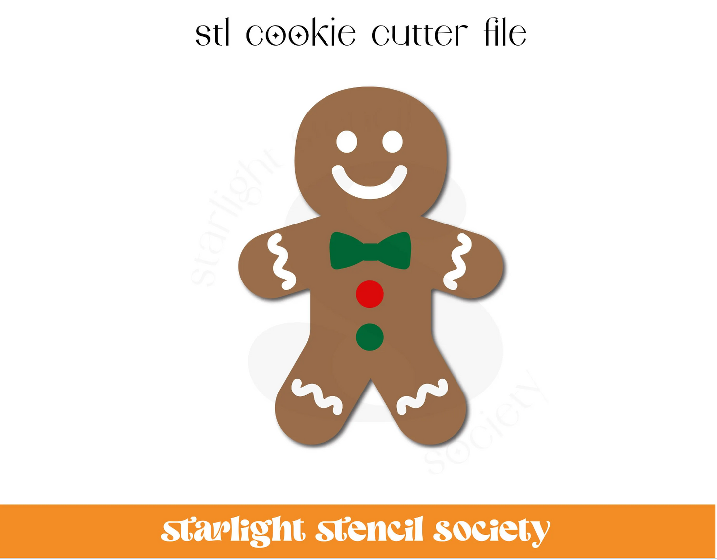Gingerbread Boy STL Cookie Cutter File