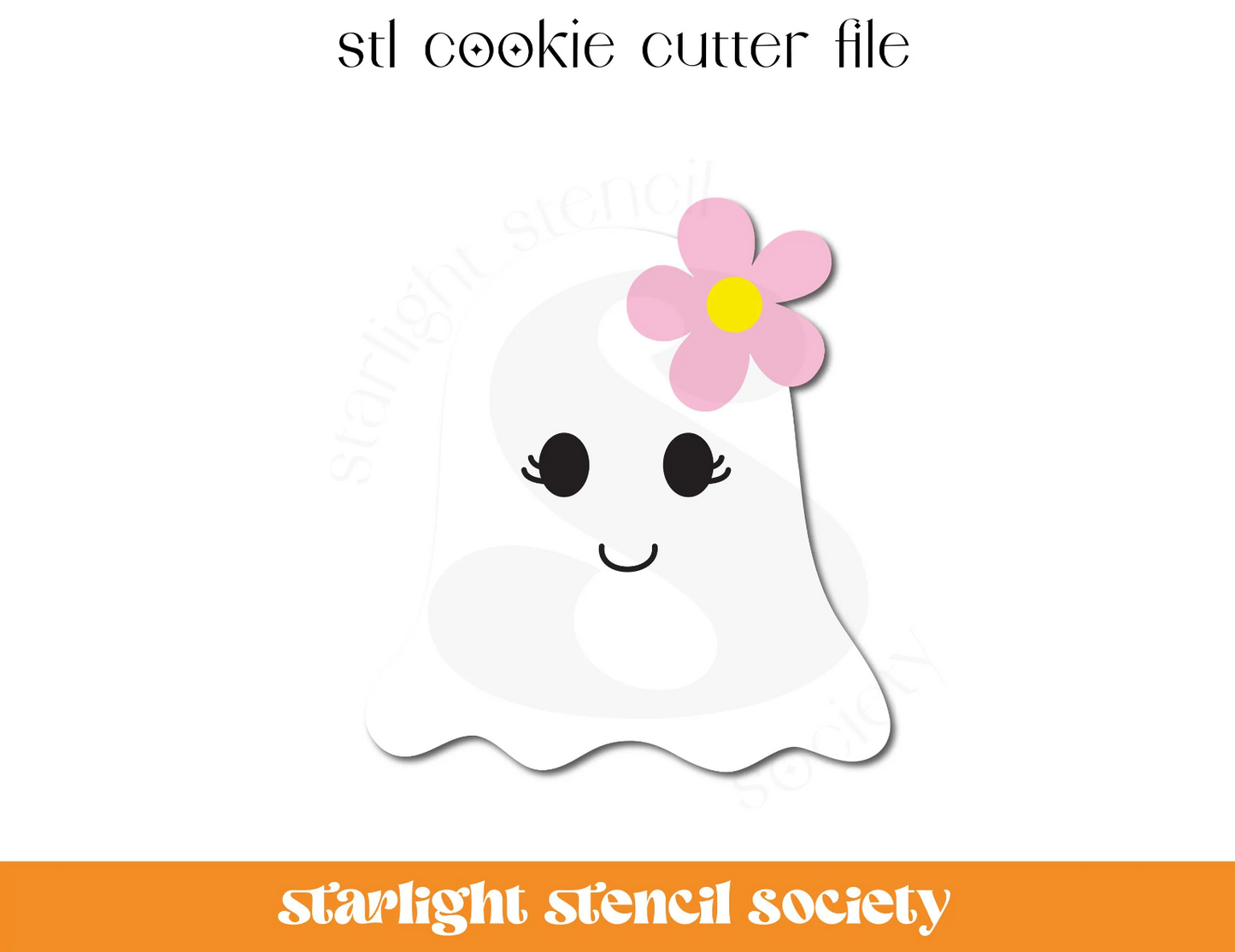 Girly Ghost STL Cookie Cutter File