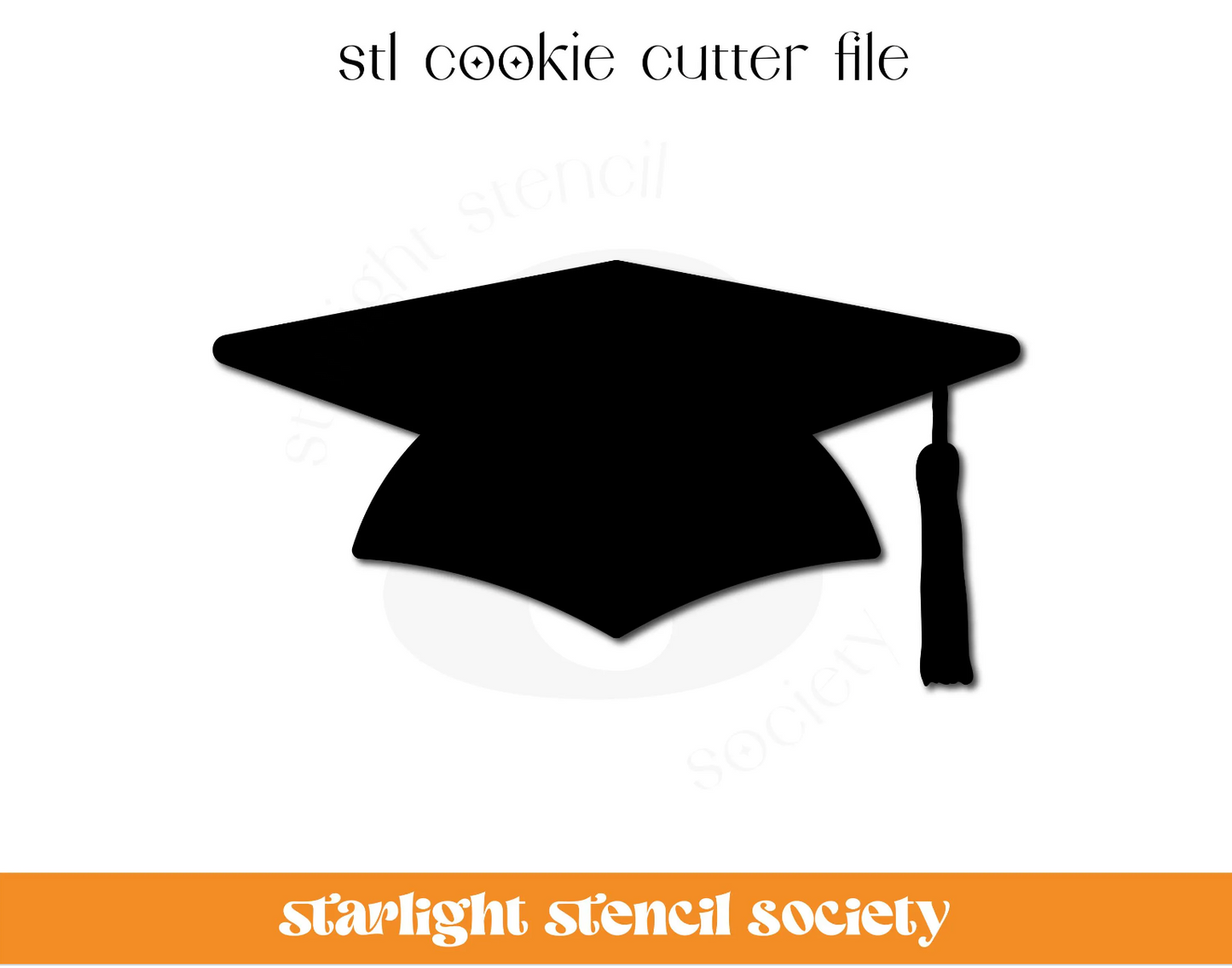 Graduation Cap Plaque STL Cookie Cutter File