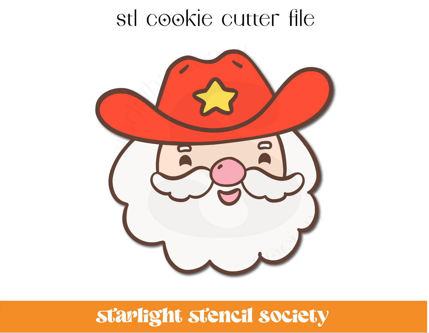 Cowboy Santa STL Cookie Cutter File
