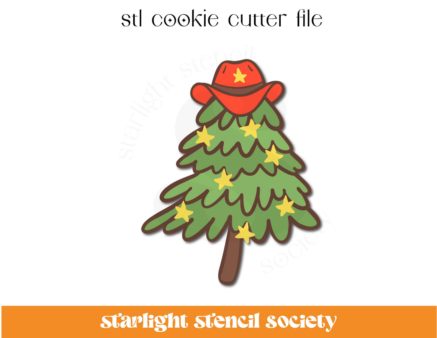 Cowboy Hat Tree STL Cookie Cutter File