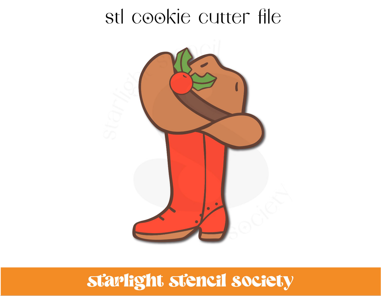 Cowboy Boot STL Cookie Cutter File