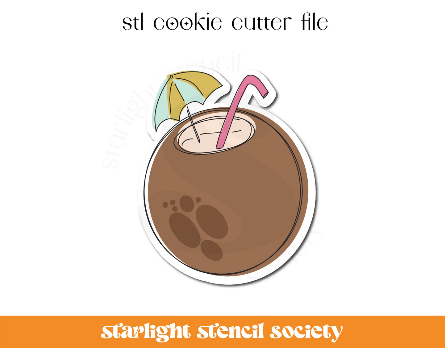 Coconut Drink STL Cookie Cutter File
