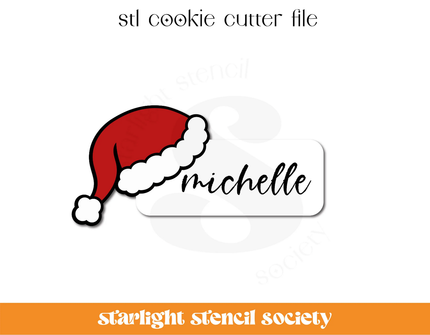 Santa Hat Plaque STL Cookie Cutter File