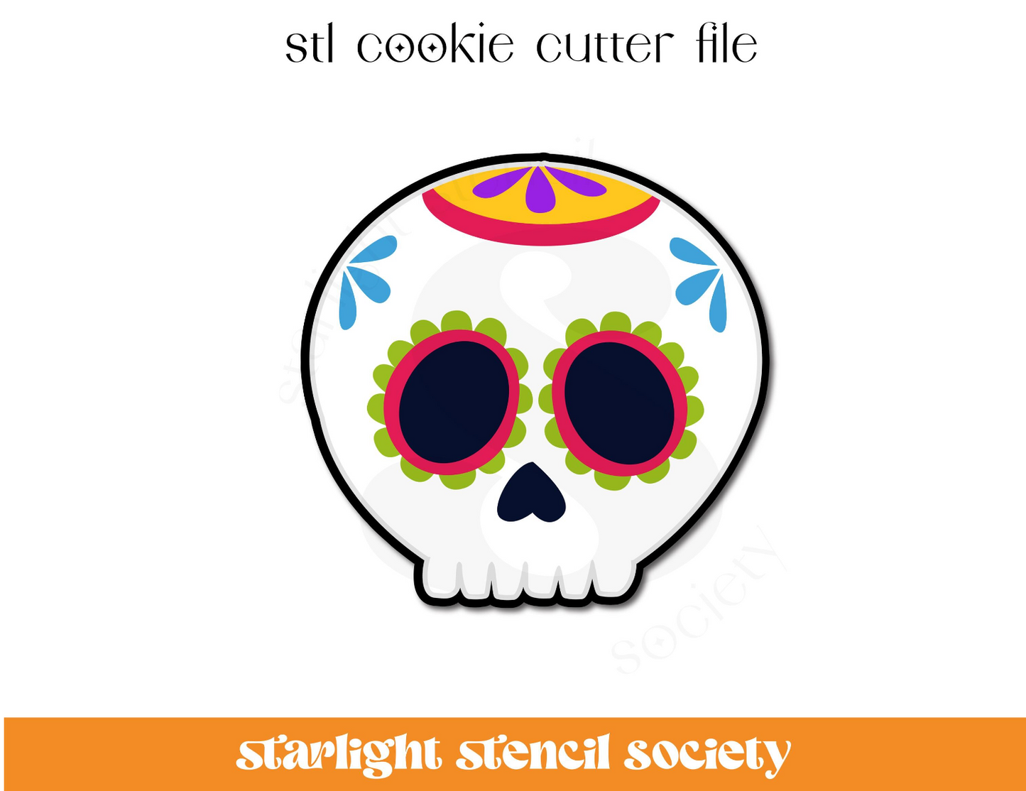 Sugar Skull STL Cookie Cutter File