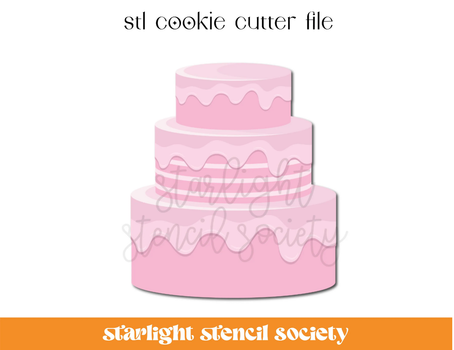 3 Tier Cake STL Cookie Cutter File