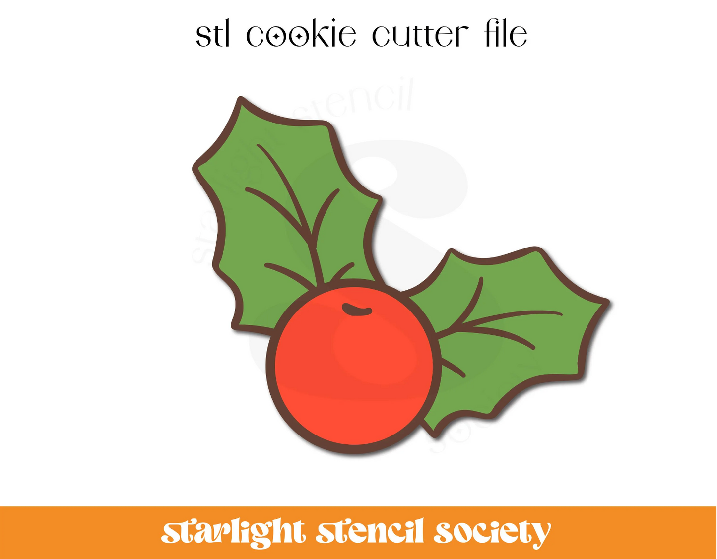 Holly 2 STL Cookie Cutter File