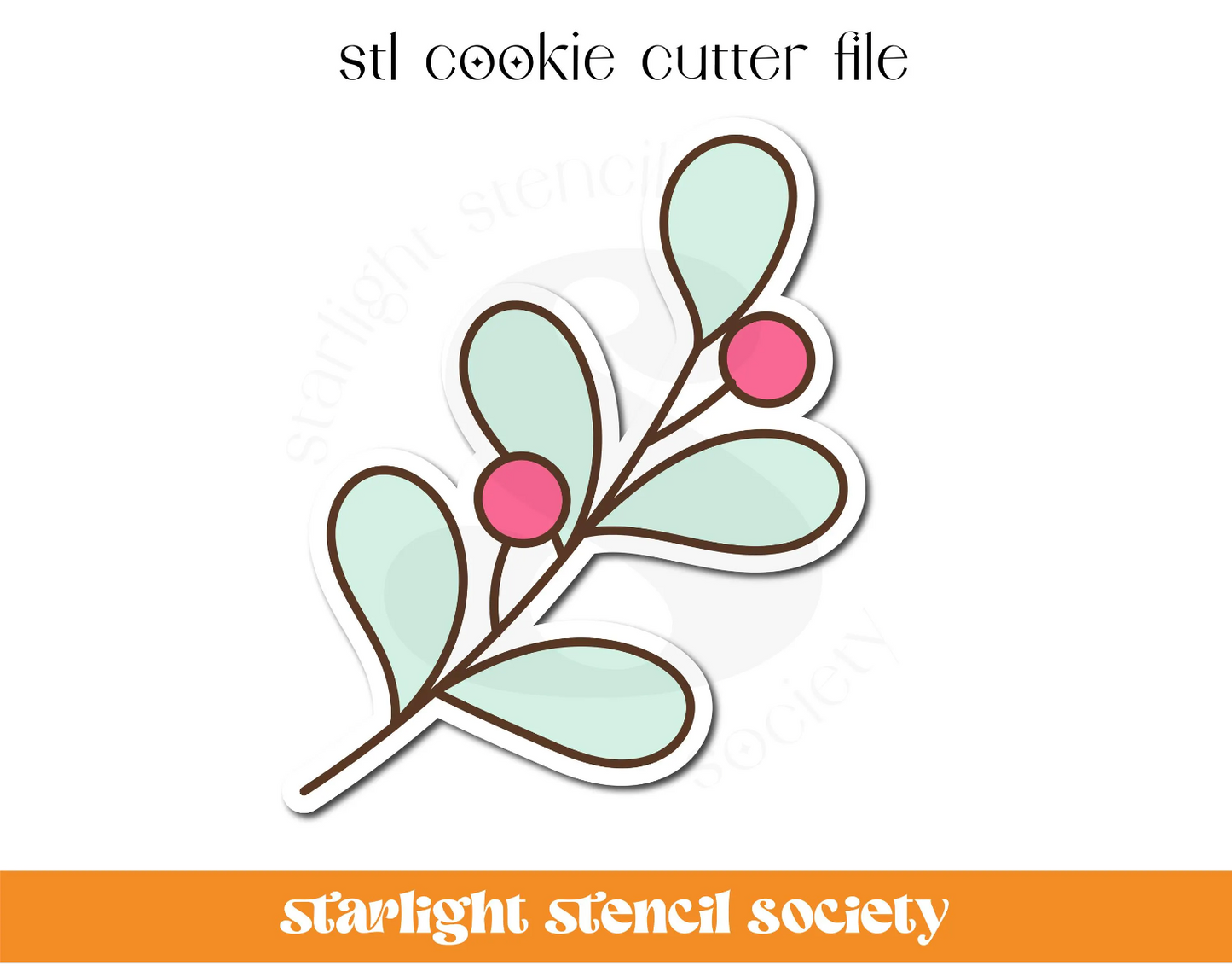 Holly Berry Leaf STL Cookie Cutter File