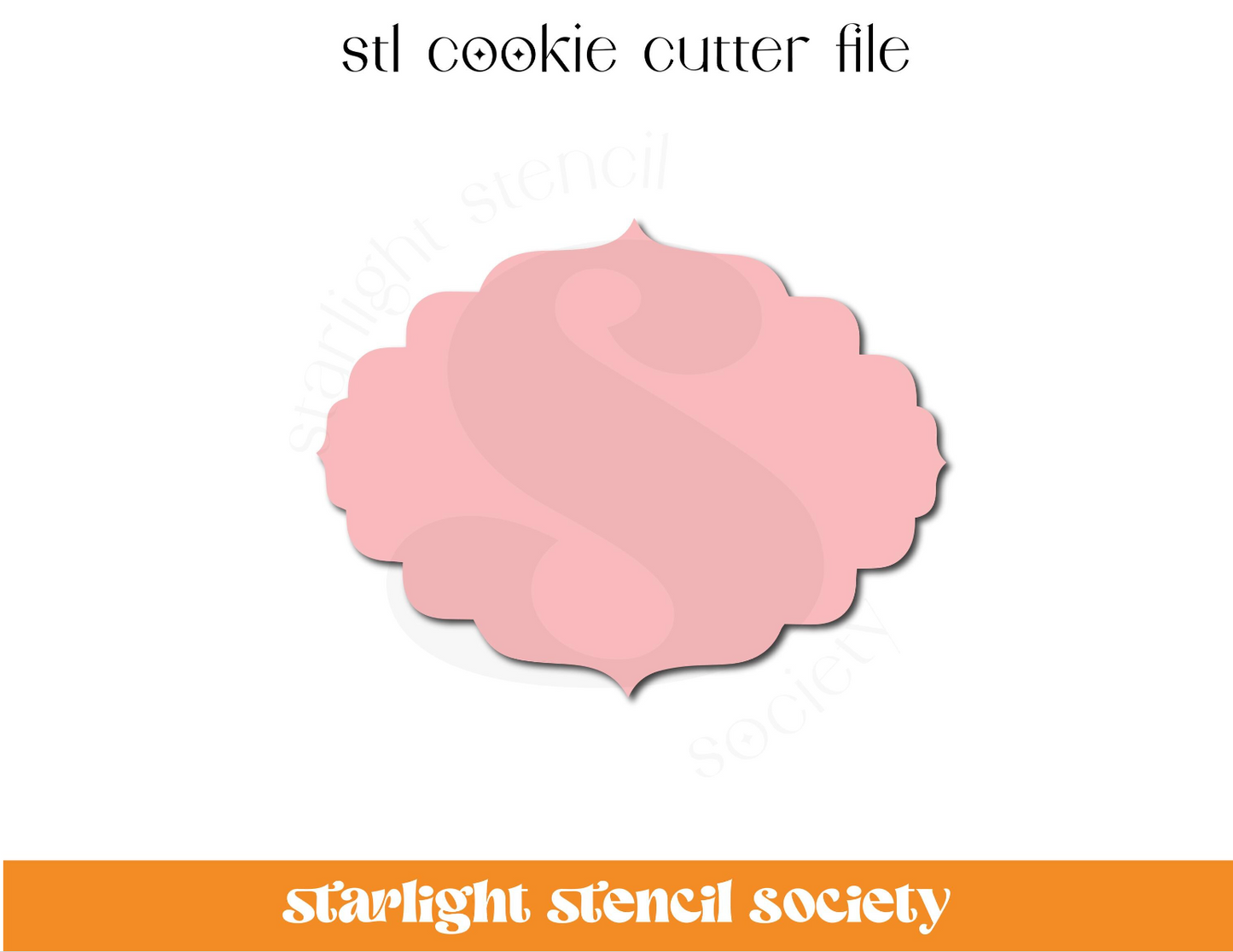 Oval Plaque STL Cookie Cutter File