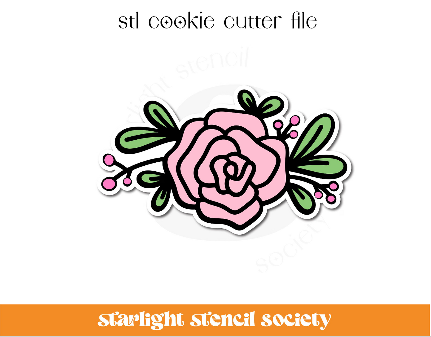 Rose Bouquet STL Cookie Cutter File