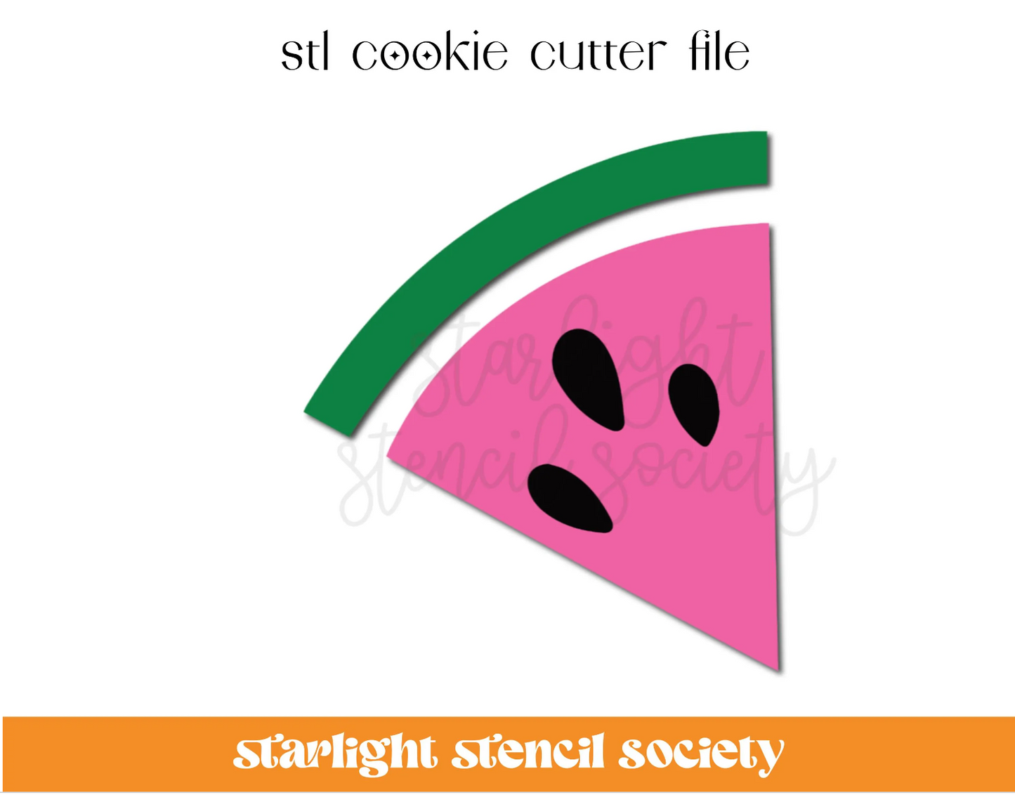 Watermelon Slice STL Cookie Cutter File