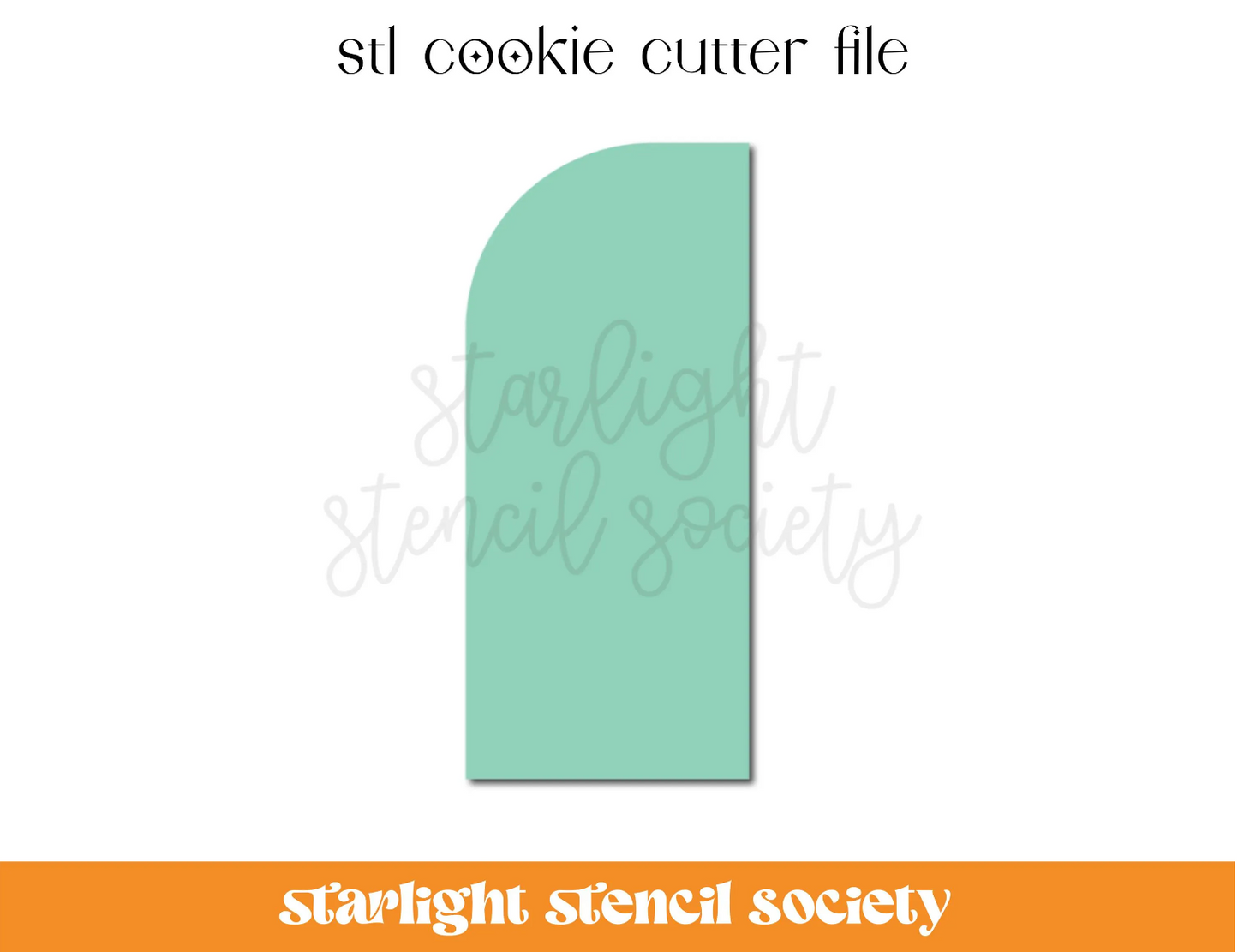 Skinny Half Arch STL Cookie Cutter File