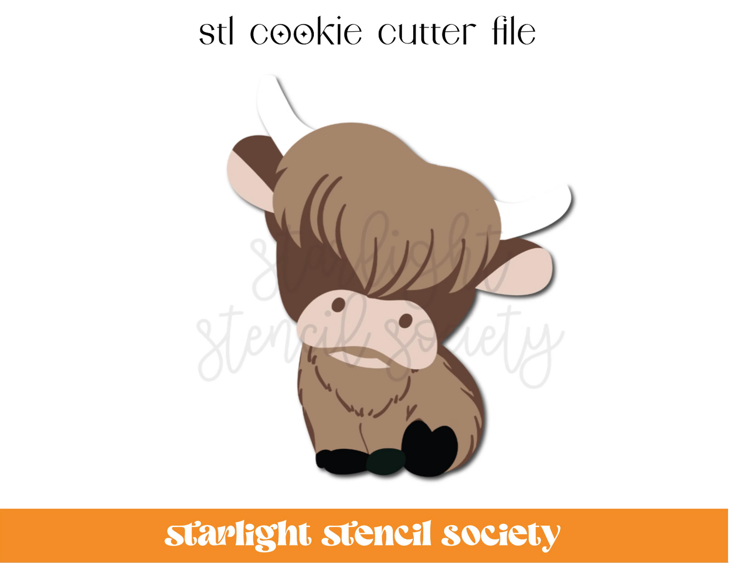 Highland Cow STL Cookie Cutter File