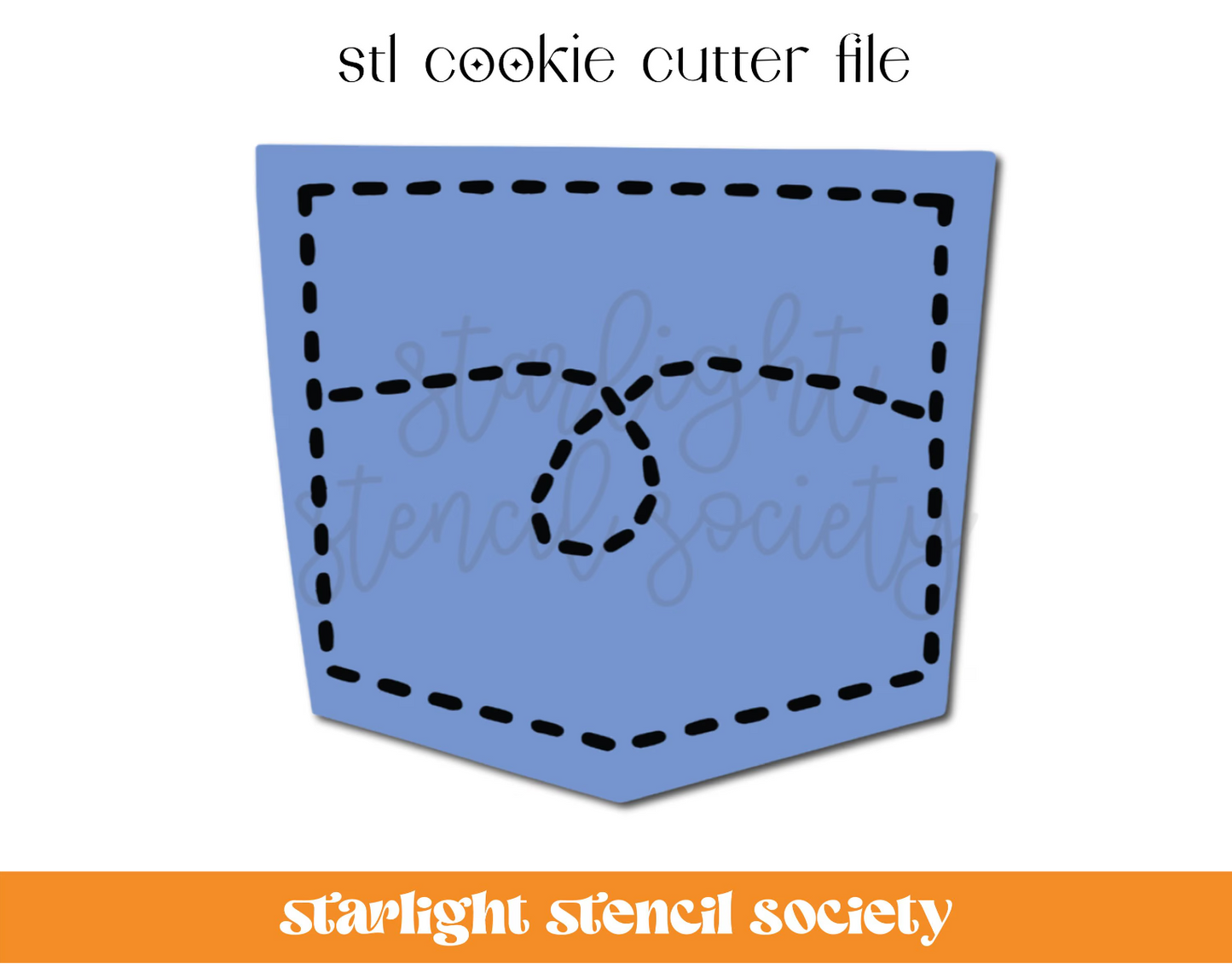 Jean Pocket STL Cookie Cutter File