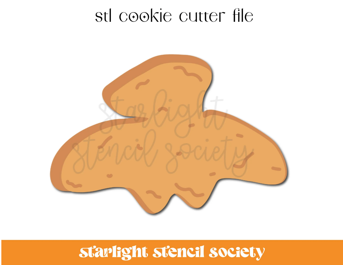 Dino Chicken Nugget 3 STL Cookie Cutter File