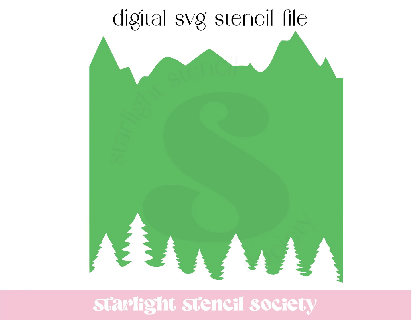 Tree Mountains SVG File