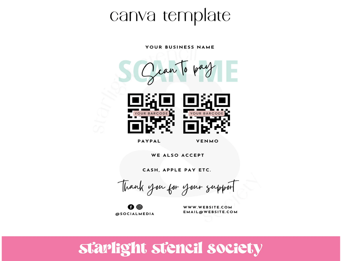Scan to pay Canva Templates