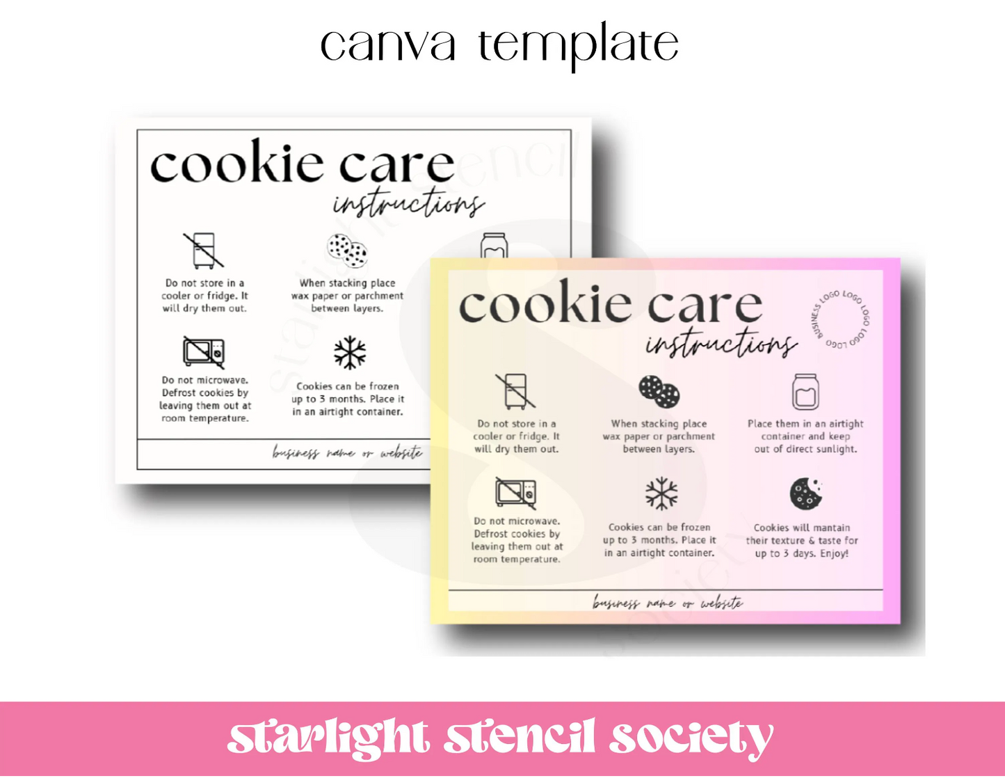 Cookie Care Card Canva Template