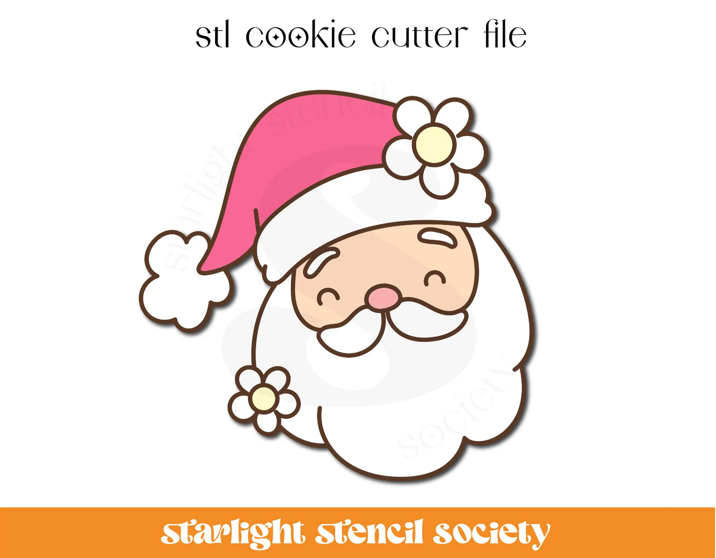 Daisy Santa STL Cookie Cutter File