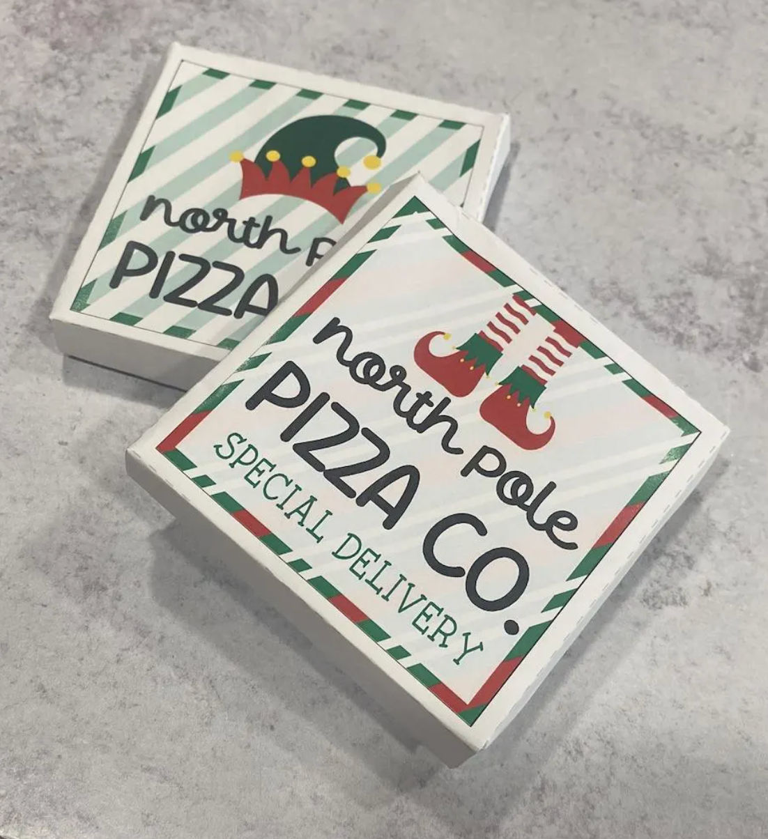 North Pole Pizza Box PDF Printable