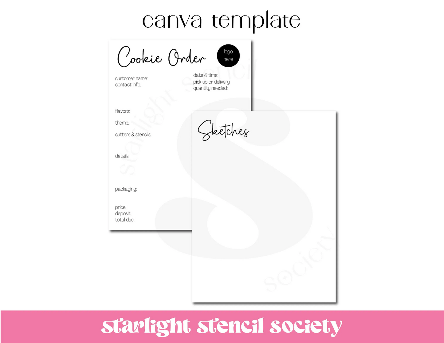 Simple Cookie Order Form Canva Templates