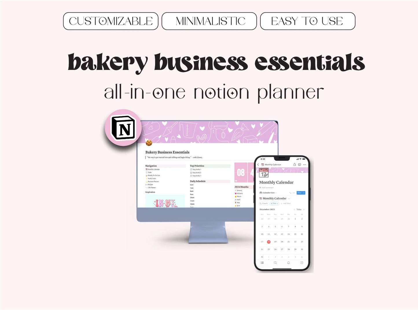 Bakery Business Essentials Notion Planner
