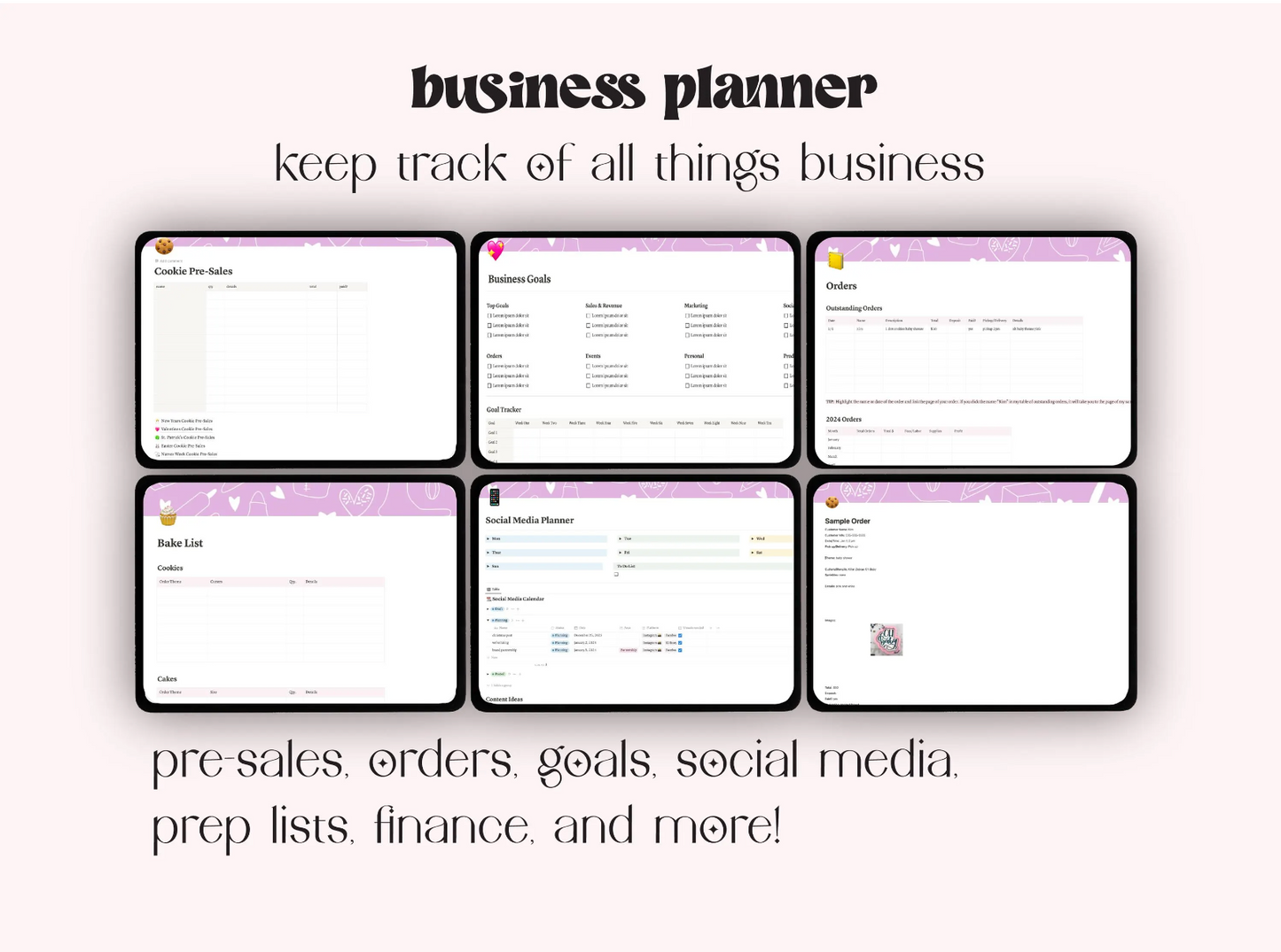 Bakery Business Essentials Notion Planner