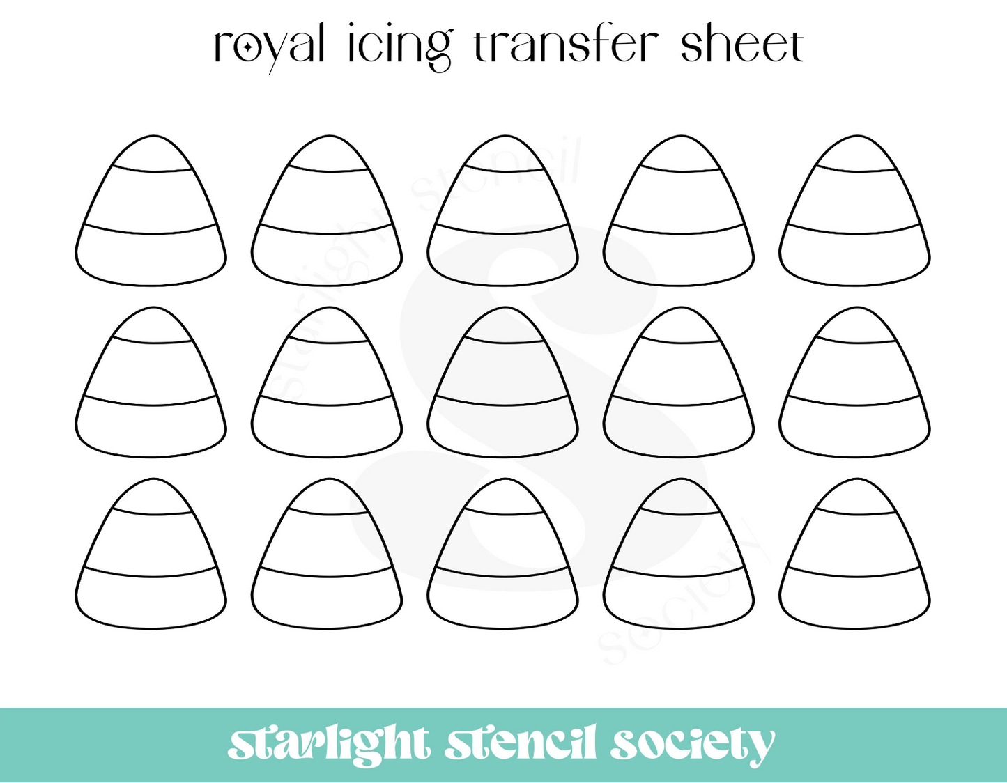 Candy Corn Royal Icing Transfer Sheet