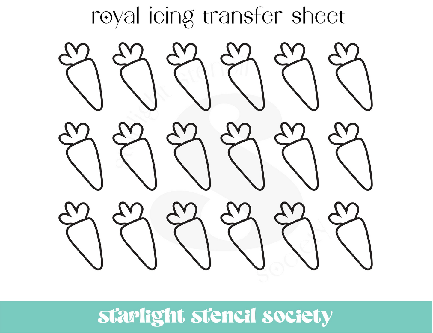 Carrot Royal Icing Transfer Sheet