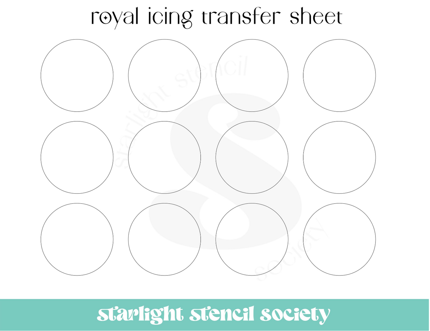 Circle Royal Icing Transfer Sheet