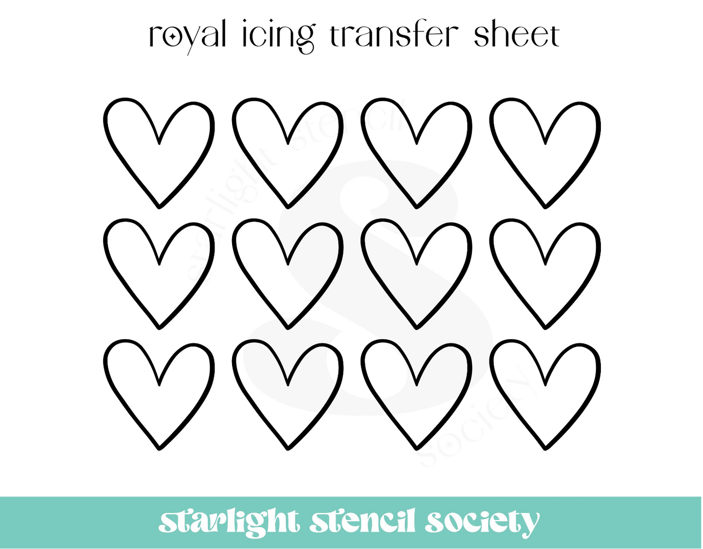 Heart 1 Royal Icing Transfer Sheet