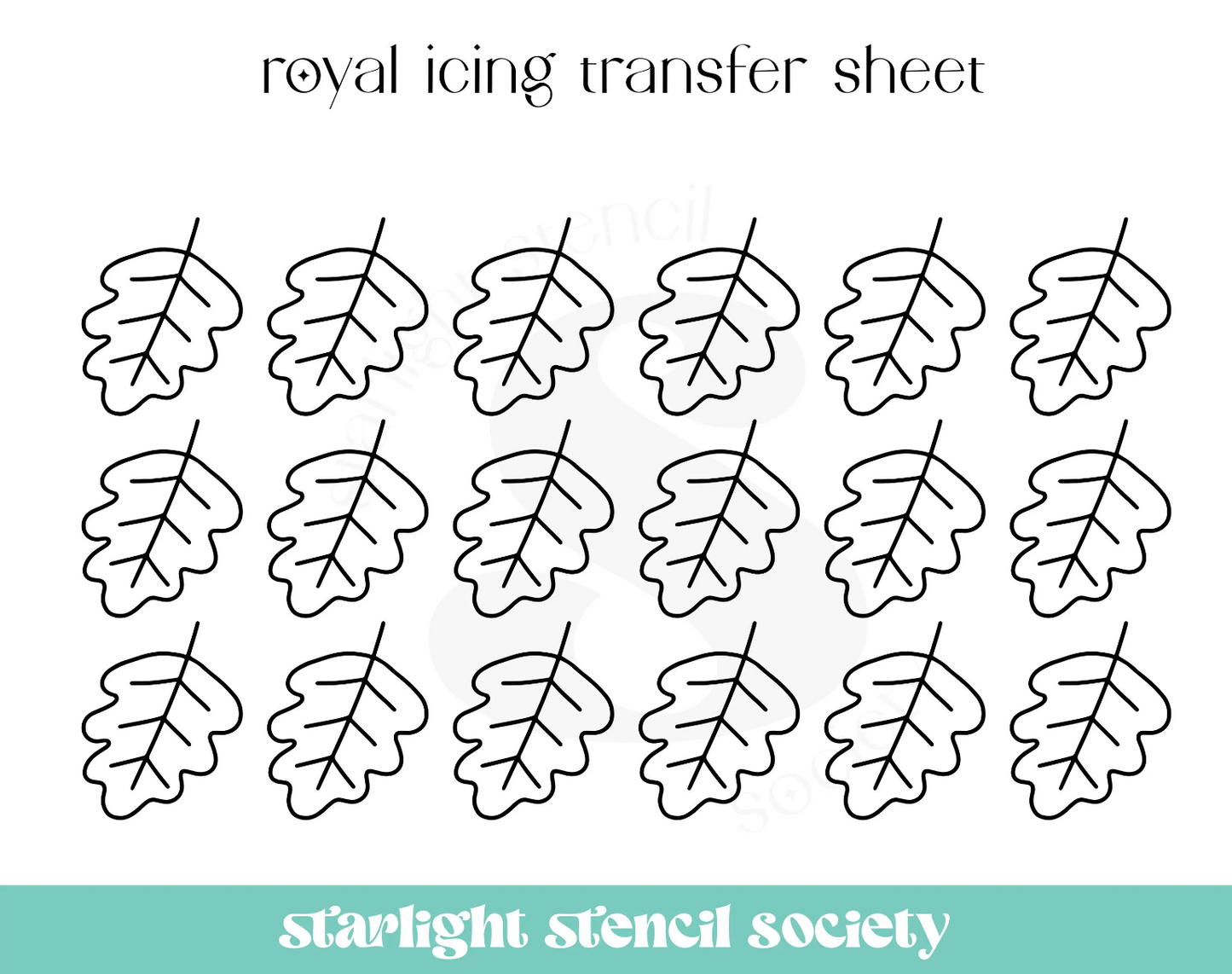 Leaf 1 Envelope Royal Icing Transfer Sheet