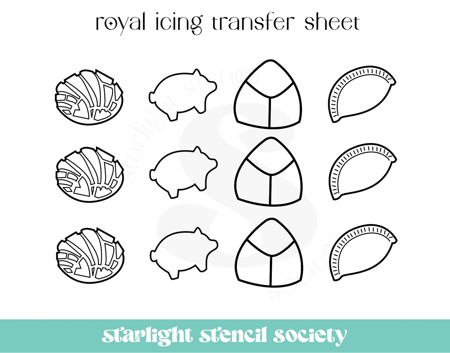 Pan Dulce Envelope Royal Icing Transfer Sheet