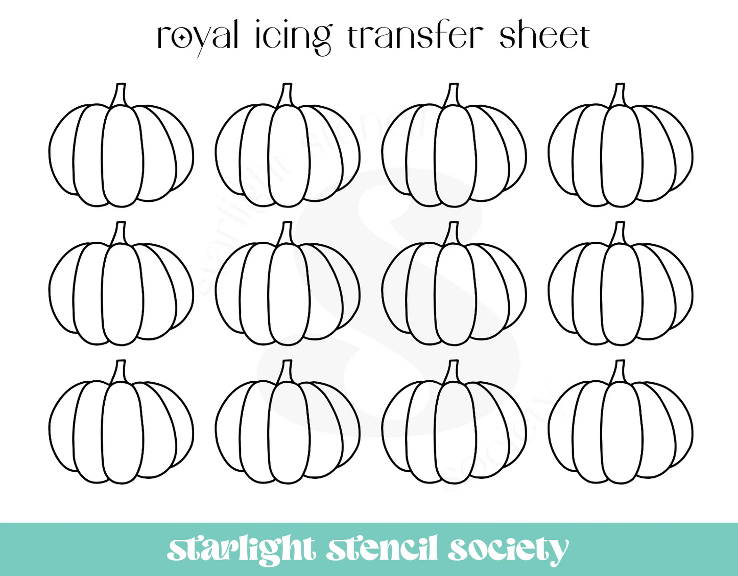 Pumpkin Envelope Royal Icing Transfer Sheet