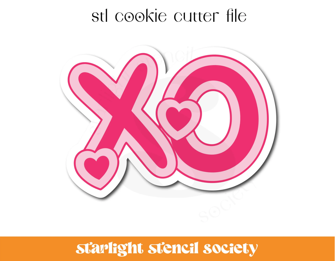XO Heart STL Cookie Cutter File