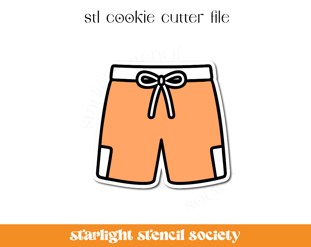Swim Shorts STL Cookie Cutter File