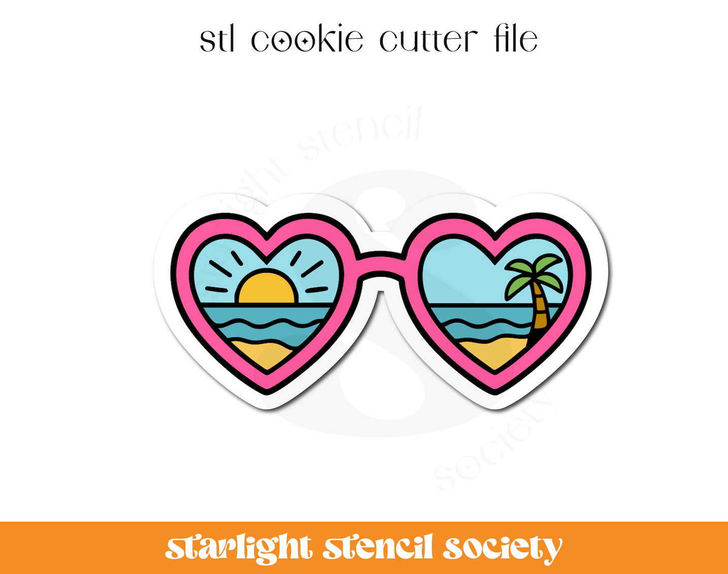 Heart Sunglasses STL Cookie Cutter File