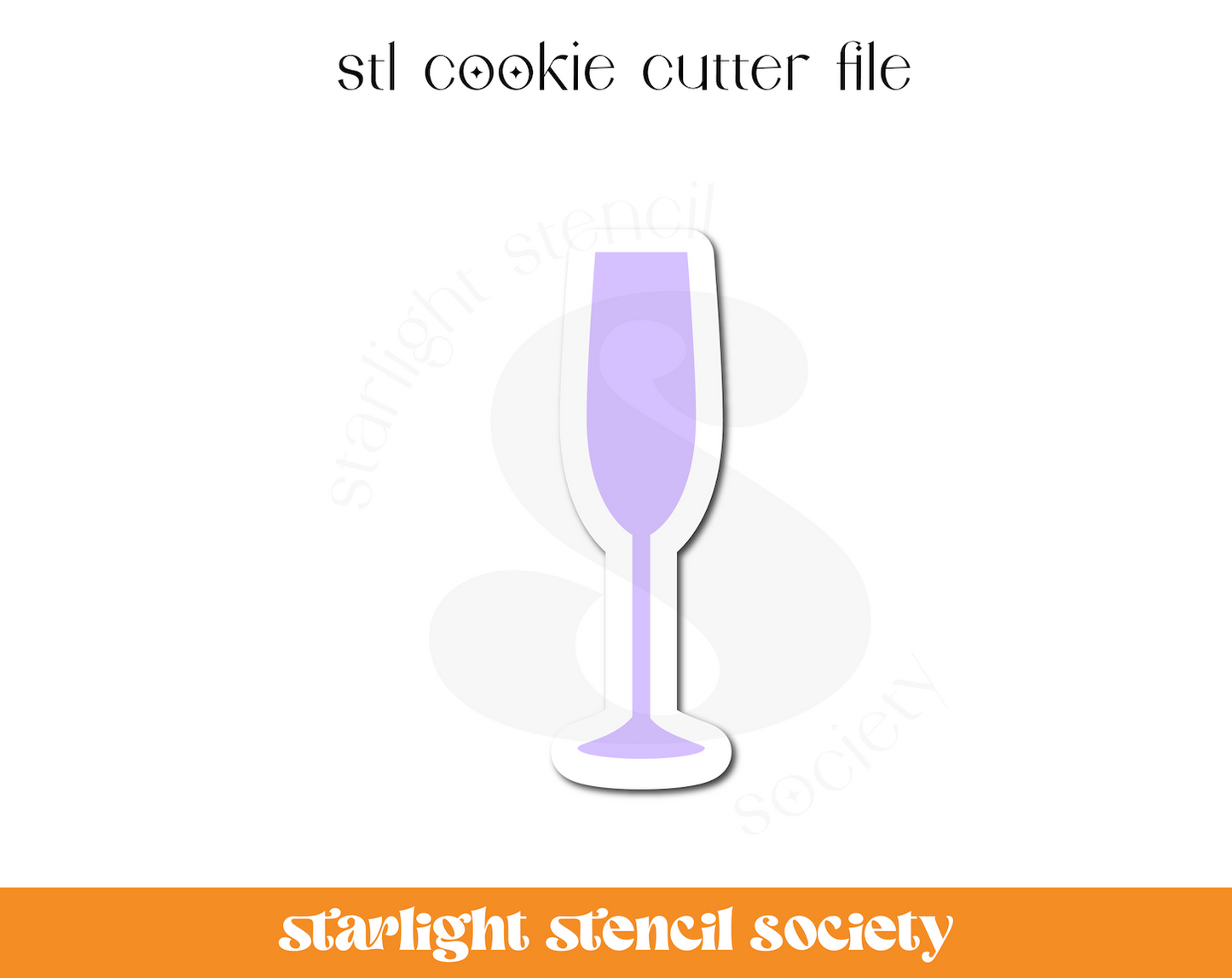 Champagne Flute STL Cookie Cutter File